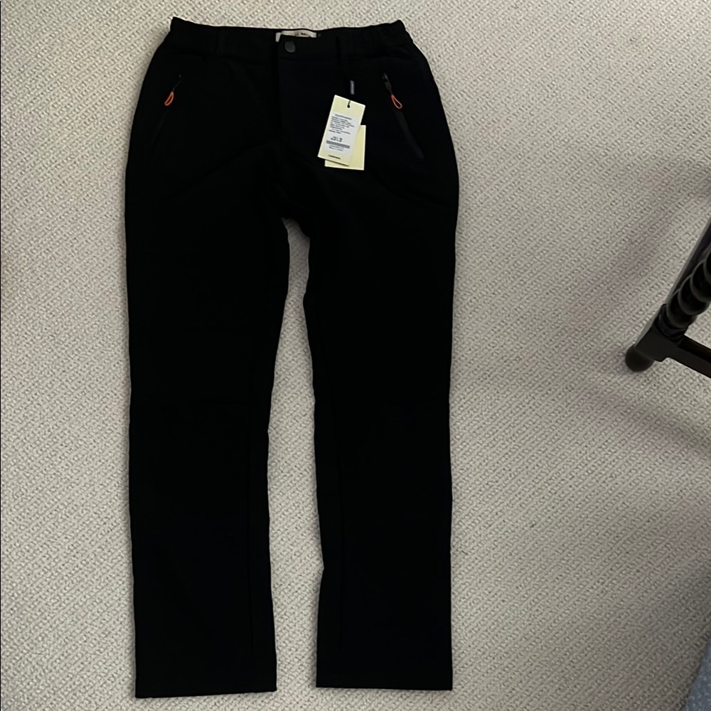 Black Straight Leg Pants with Elastic Waistband